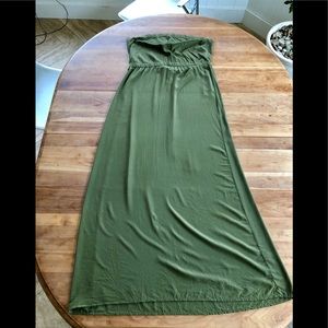 Anthropologie twelfth street Silk olive Maxi L